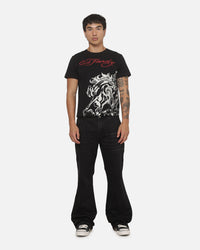 Ed Hardy Faded Bootcut Jeans Washed Black