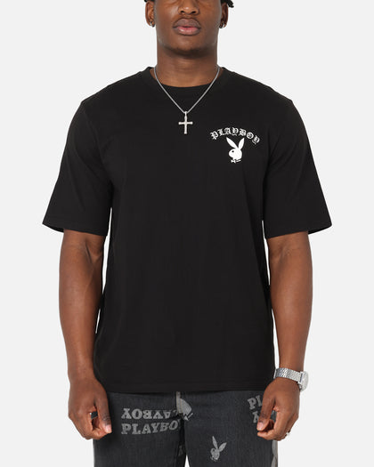 Playboy Gothic Mono Lips T-Shirt Black