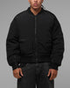 Loiter Hybrid Cropped Bomber Jacket Black
