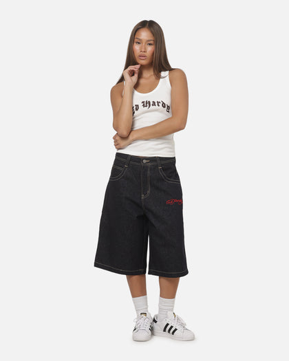 Ed Hardy Women's Frayed Tank White