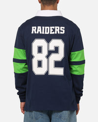 Bleacher Athletic Canberra Raiders NRL Legacy Rugby Polo Shirt Navy