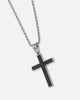 Saint Morta Carbon Cross Pendant Chain White Gold