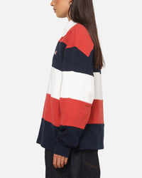 Tommy Jeans Relaxed Badge Stripe Rugby Shirt Navy
