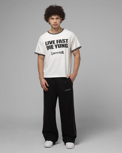 Loiter Live Fast Ringer T-Shirt Off White