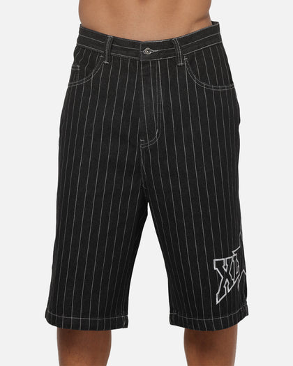 X-Large LA Star Baggy Bull Denim Shorts Black