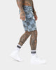 Saint Morta Vintage Checks Denim Shorts Stone Wash Blue