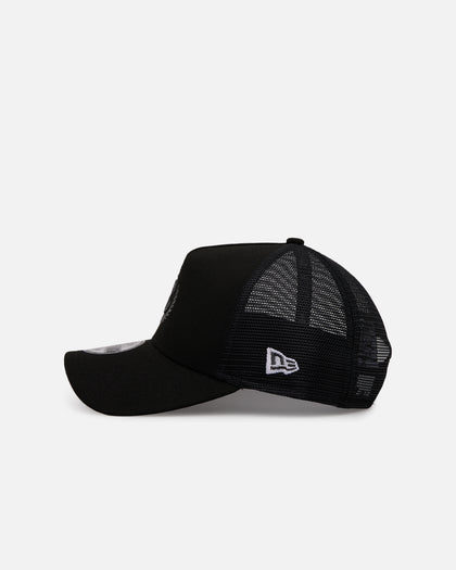 New Era X Culture Kings 9FORTY A-Frame Trucker Snapback Black/Black