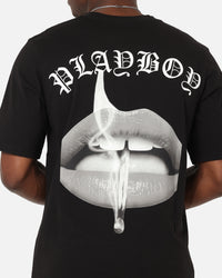 Playboy Gothic Mono Lips T-Shirt Black
