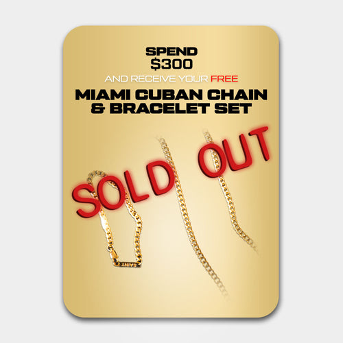 Saint Morta Miami Cuban Chain & Bracelet Bundle Gold