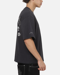 Mitchell & Ness Los Angeles Lakers Tape Crop T-Shirt Washed Black