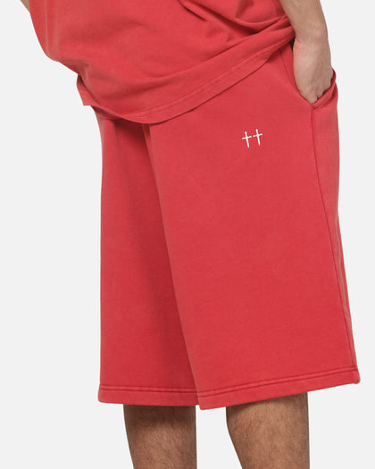 Saint Morta Scripted Baggy Shorts Vintage Washed Red