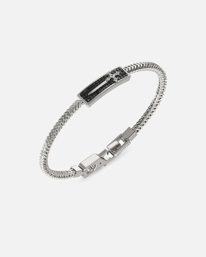 Guess Mainline Rebel Knight Dagger Crystal Bracelet Silver
