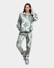 HUF Women's Swirl Oversized Fleece Full-Zip Jacket Olive