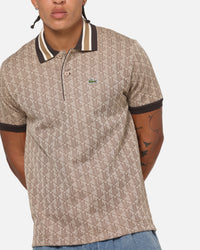 Lacoste Monogram Classic Fit Polo T-Shirt Crossiant/Cookie