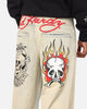 Ed Hardy Wide Leg Skull Jeans Sage