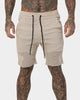 Saint Morta United Distressed Biker Shorts Stone