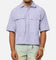 MNML Cropped Striped Short Sleeve Shirt Blue