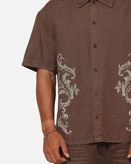 Saint Morta Baroque Button Up Shirt Dark Earth