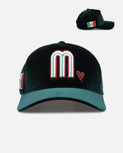 New Era Mexico National Baseball Team 'Velvet Hearts' 9FORTY A-Frame Snapback Green