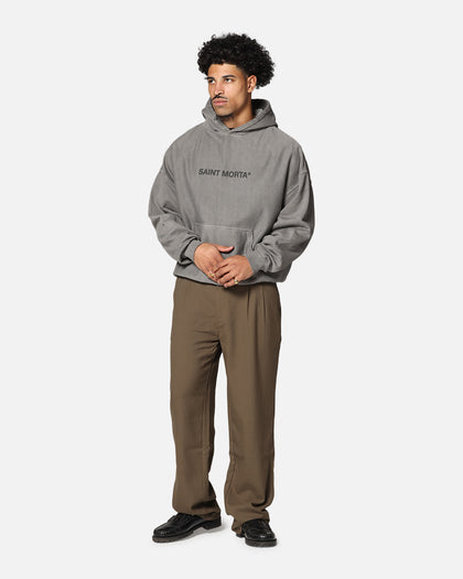 Saint Morta Memoriam Boxy Hoodie Washed Charcoal