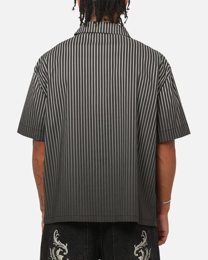 Saint Morta Vela Pinstripe Button Up Shirt Black/White
