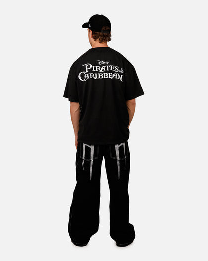 73Studio Disney Pirates Of The Caribbean Davy Jones Vintage T-Shirt Black Acidwash
