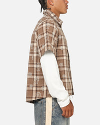 Saint Morta Sanctuary Layered Button Up Shirt Brown