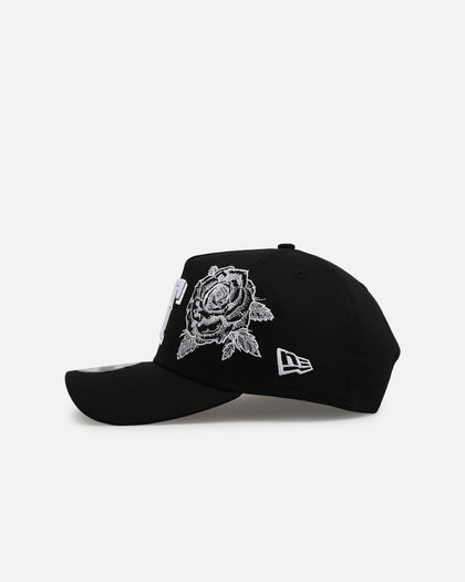 New Era Texas Rangers 'Ornate Rose' 9FORTY A-Frame Snapback Black/White