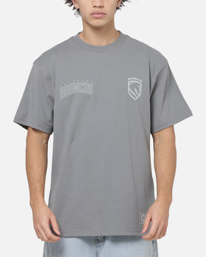 Bleacher Athletic Brisbane Broncos NRL Attrition Solid T-Shirt Grey