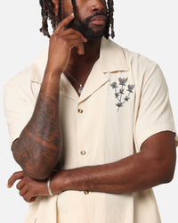 XXIII Desert Flower Linen Button Up Shirt Off White