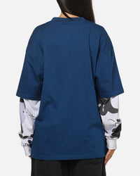 Carre Static Layered Long Sleeve T-Shirt Blue