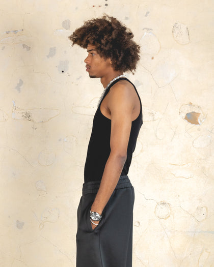 404 Ribbed Singlet Black