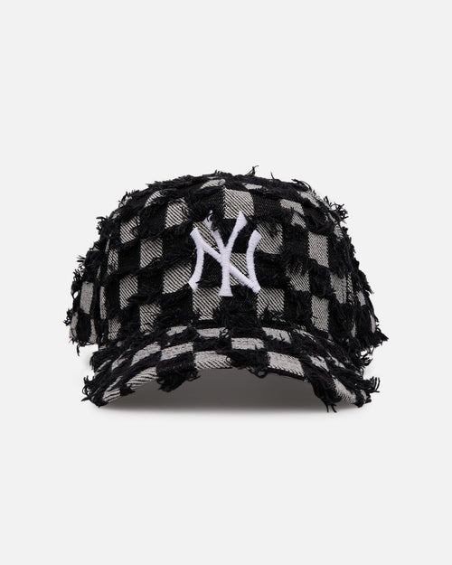 New Era New York Yankees 'Frayed Checkerboard' 9FORTY A-Frame Snapback Black/Grey