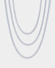NXS 3mm Cuban Chain Set White Gold