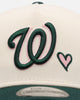 New Era Washington Nationals 'Pink Satin Hearts Green' 9FORTY A-Frame Snapback Chrome/Dark Green