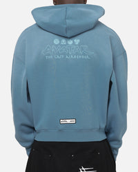 73Studio x Avatar: The Last Airbender Appa And Momo Zip Hoodie Washed Blue