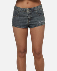 Ed Hardy Women's Signature Mini Shorts Mid Blue