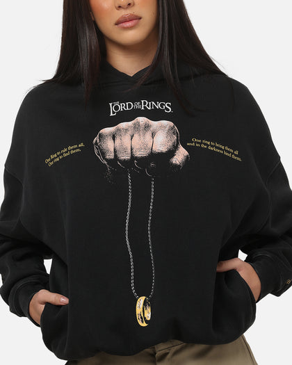 73Studio X The Lord Of The Rings The Ring Hoodie Black Acidwash