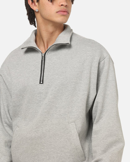 American Thrift Leisure Quarter Zip Mock Neck Sweater Grey Marle