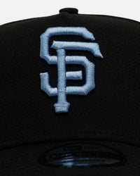 New Era San Francisco Giants 'Black And Sky Blue' 9FORTY A-Frame Snapback Black/Sky Blue