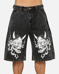 Ed Hardy Established 77 Denim Jorts Black