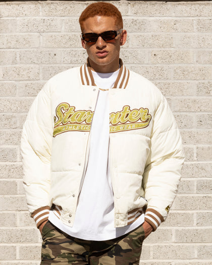 Starter Athletic Bomber Jacket Off White
