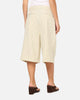 Carre Heritage Pleated Shorts Off White Pinstripe