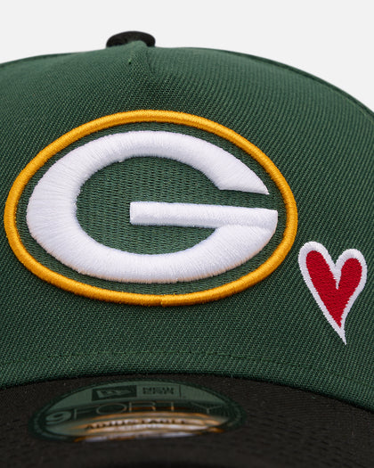 New Era Green Bay Packers 'Team Color Hearts' 9FORTY A-Frame Snapback Official Team Color