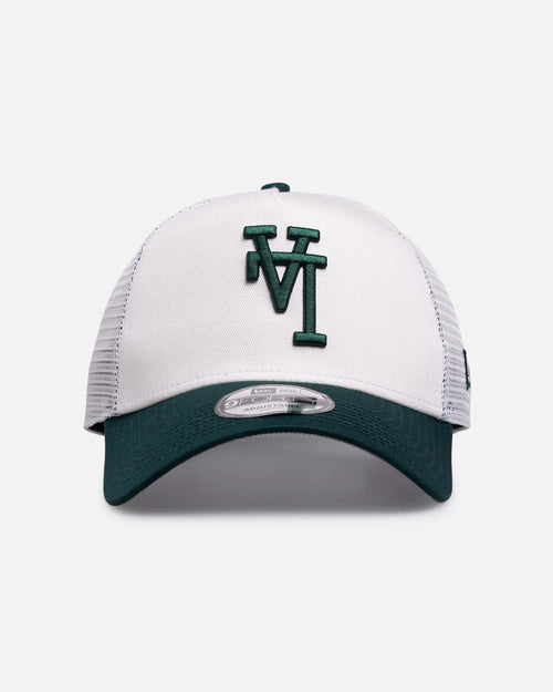 New Era Los Angeles Dodgers 'Upside Down Logo' 9FORTY A-Frame Trucker Snapback White/Green