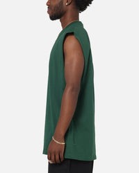 Carre Panelled Muscle T-Shirt Green