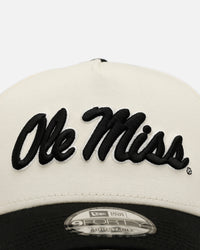 New Era Ole Miss Rebels 'Easy Chrome Black' 9FORTY A-Frame Snapback Chrome/Black