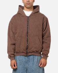 American Thrift Zip Hoodie Washed Brown