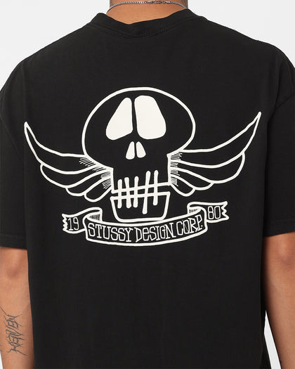 Stussy Skull Wings 50-50 T-Shirt Pigment Black