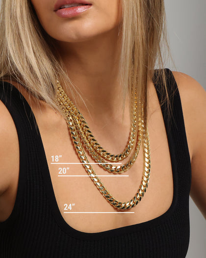 House Of Auric Cuban Link 10mm 18" Chain 18K Gold Vermeil